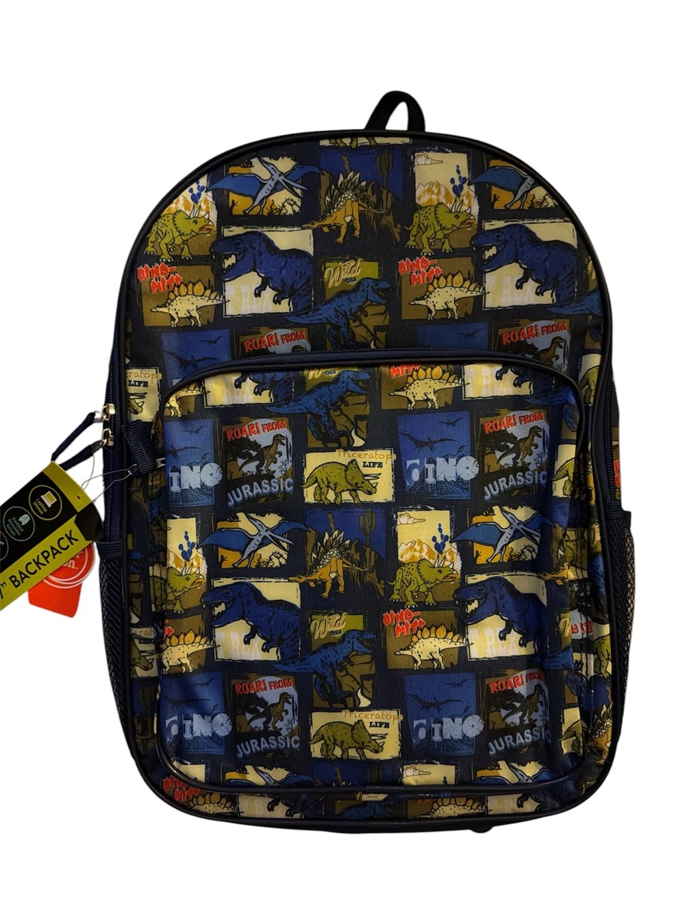 Wonder Nation Boys' 17" Greetings From Jurassic Dinosaur Backpack, Navy - Picture 2 of 3